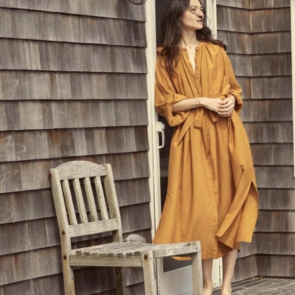 Joan Maxi Dress In Mustard Foxtail - Picture 4 of 4